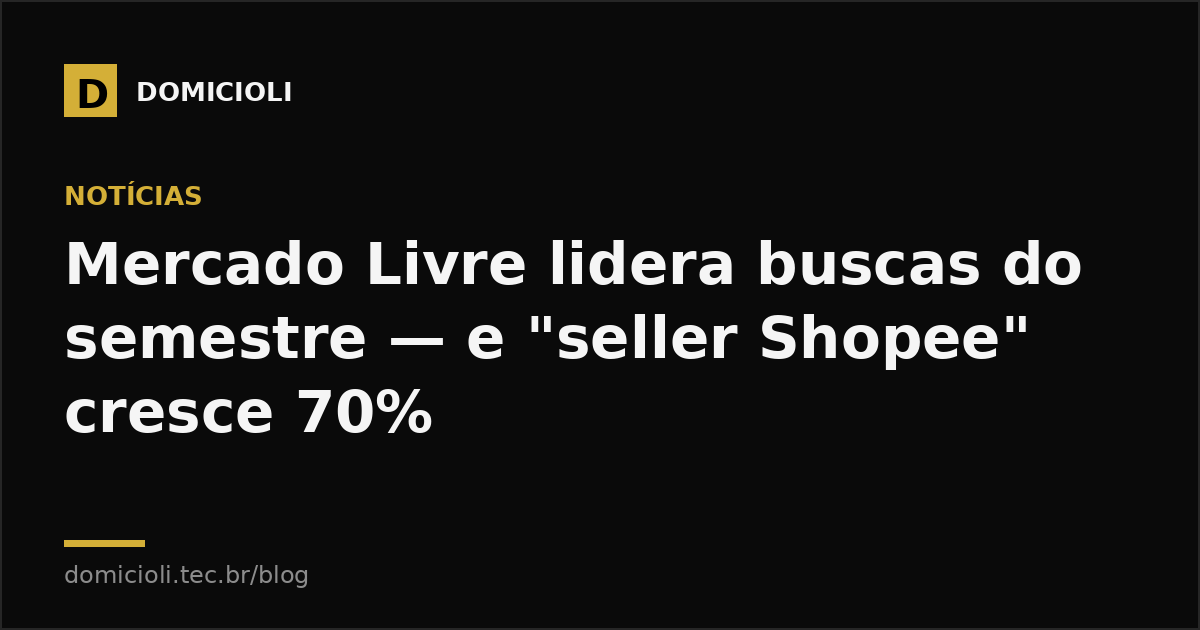 Mercado Livre lidera buscas do semestre — e "seller Shopee" cresce 70%